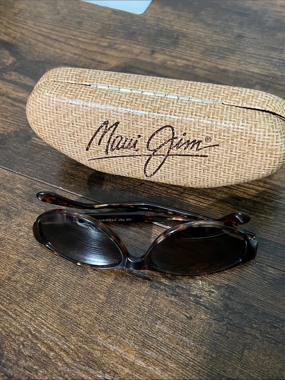 Rare Maui Jim Tortoise Frame Sunglasses with Dark Brown Lenses made in Japan